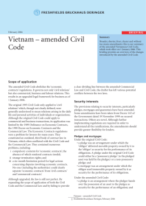Vietnam – amended Civil Code - Freshfields Bruckhaus Deringer