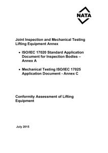 Mechanical Testing Annex C: Lifting gear
