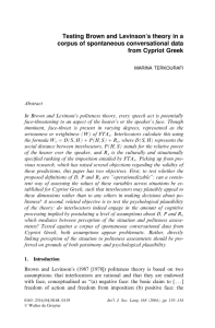 Testing Brown and Levinson's theory in a corpus of spontaneous