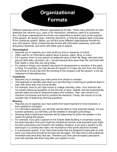 Organizational Formats - The University of Southern Mississippi