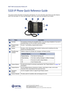 Mitel 5320 IP Phone Quick Reference Guide