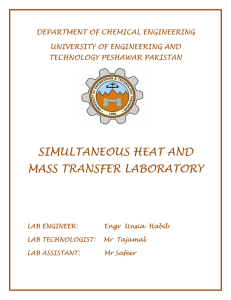 simultaneous heat and mass transfer laboratory