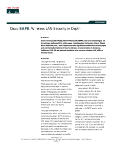Cisco SAFE: Wireless LAN Security in Depth