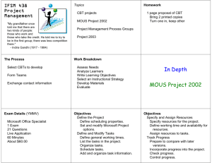 In Depth MOUS Project 2002