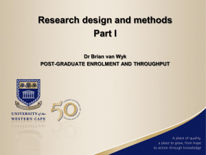 Research design and methods Part I