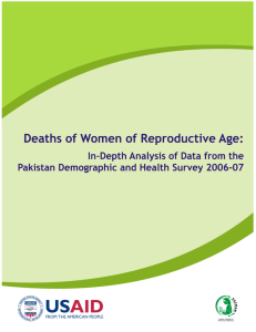 Deaths of women of reproductive age: In-depth