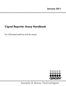 Cignal Reporter Assay Kit User Manual