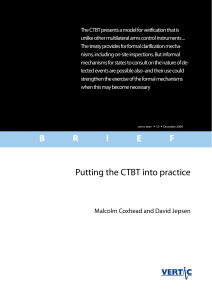 Putting the CTBT into practice