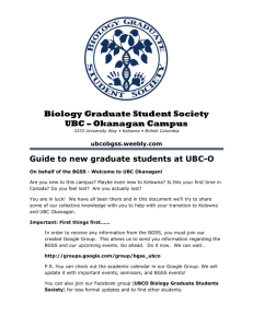 Biology Graduate Student Society UBC – Okanagan Campus