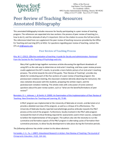 Peer Review of Teaching Resources Annotated Bibliography