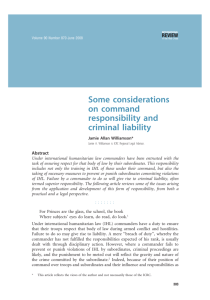 Some considerations on command responsibility and criminal liability