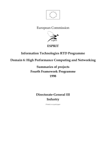 European Commission ESPRIT Information Technologies RTD