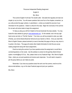 Precourse Independent Reading Assignment English III Mrs. Monn