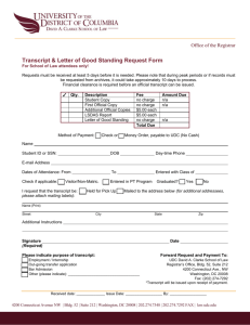Transcript & Letter of Good Standing Request Form