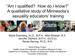A qualitative study of Minnesota's sexuality educators' training