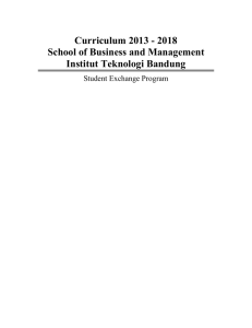 Curriculum 2013 - 2018 School of Business and