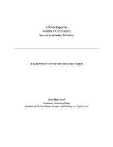 A White Paper For VISION SAN DIEGO'S Servant Leadership