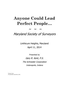 Leadership: Anyone Could Lead Perfect People