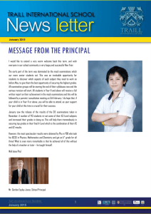 message from the principal - Traill International School