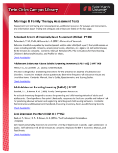 Marriage & Family Therapy Assessment Tests