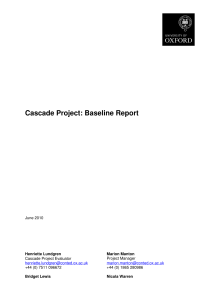 Baseline Report - The Cascade project