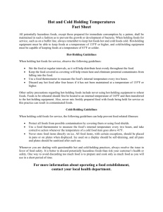 Hot and Cold Holding Temperatures Fact Sheet