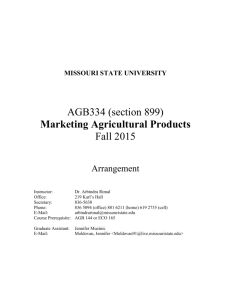 Marketing Agricultural Products - William H. Darr School of Agriculture