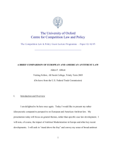 A Brief Comparison of European and American Antitrust Law PDF