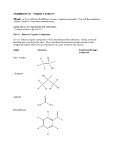 Experiment # 12 - Organic Chemistry