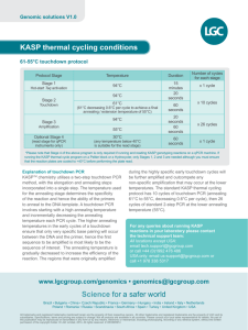 KASP thermal cycling conditions Science for a safer