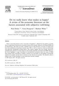 Do we really know what makes us happy? A review of the