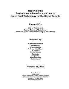 Report on the Environmental Benefits and Costs of