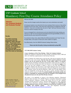 Mandatory First Day Course Attendance Policy