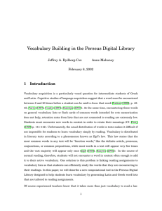 Vocabulary Building in the Perseus Digital Librarypdfauthor