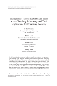 The Roles of Representations and Tools in the Chemistry