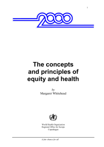 The concepts and principles of equity and health