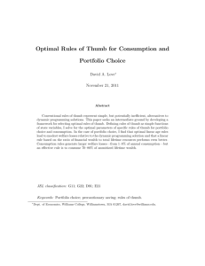 Optimal Rules of Thumb for Consumption and