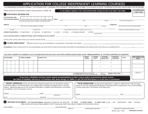 application for college independent learning course(s)