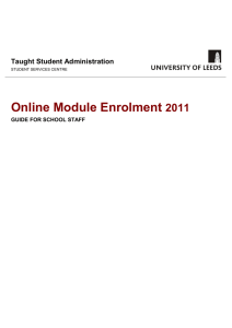 Online Module Enrolment 2011