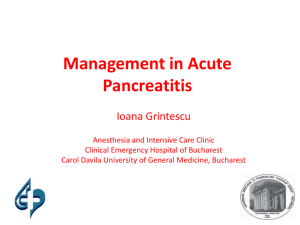 Management in Acute Pancreatitis