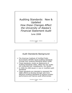 Auditing Standards - University of Alaska