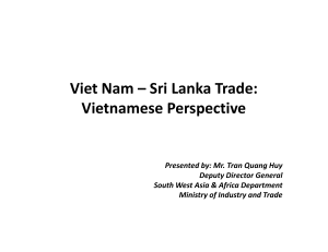 Viet Nam – Sri Lanka Trade: Vietnamese Perspective Vietnamese