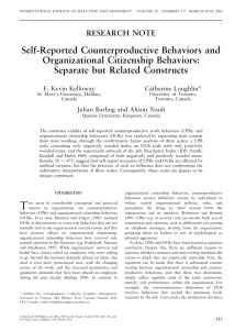 Self-Reported Counterproductive Behaviors and Organizational