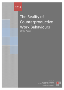 The Reality of Counterproductive Work Behaviours