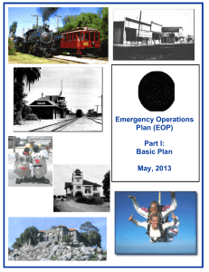 Emergency Operations Plan (EOP) Part I: Basic Plan May, 2013