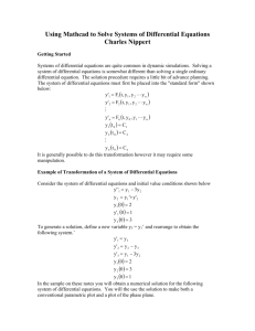 Using Mathcad to Solve Systems of Differential Equations Charles