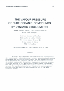 THE VAPOUR PRESSURE OF PURE ORGANIC COMPOUNDS BY