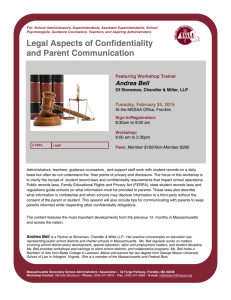 Legal Aspects of Confidentiality and Parent Communication