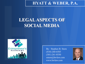 LEGAL ASPECTS OF SOCIAL MEDIA