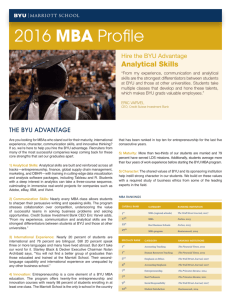 2016 MBA Profile - BYU Marriott School